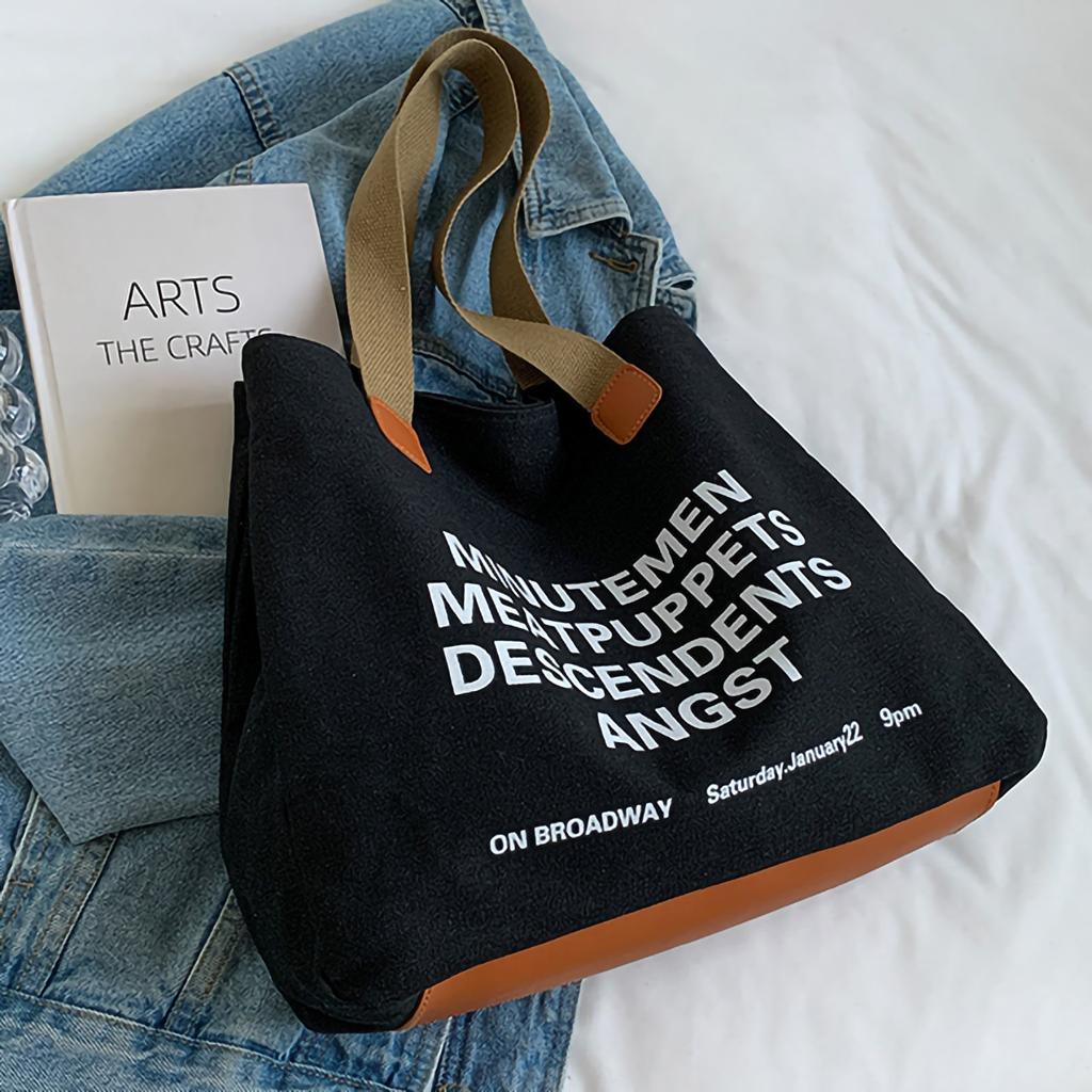 Einfache Canvas-Tasche Lässig Modisch Exquisit Große Kapazität Canvas-Tragetasche Einkaufstasche mit Henkel