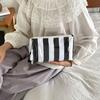 Striped Pvc Makeup Bag Waterproof Washable Zipper Cosmetic Pouch With Tassel Portable Travel Storage Hand Bag For Women Gift