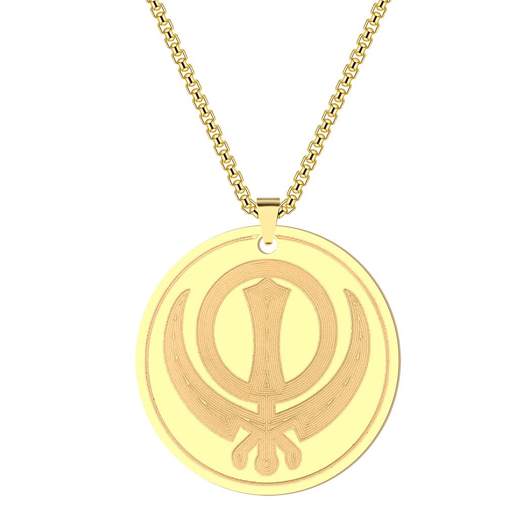

2026November Sikhism Symbol Necklaces Charm Jewelry Stainless Steel Sikh Khanda Pendant Necklace Pendant For Women/Men Choker