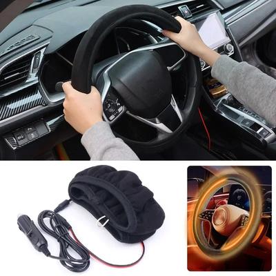 14.5-15 Inch Universele Stuurwiel Verwarmde Hoes 10w Warm Antislip Snel Handwarmer Verwarmde Beschermhoes Auto Accessoires