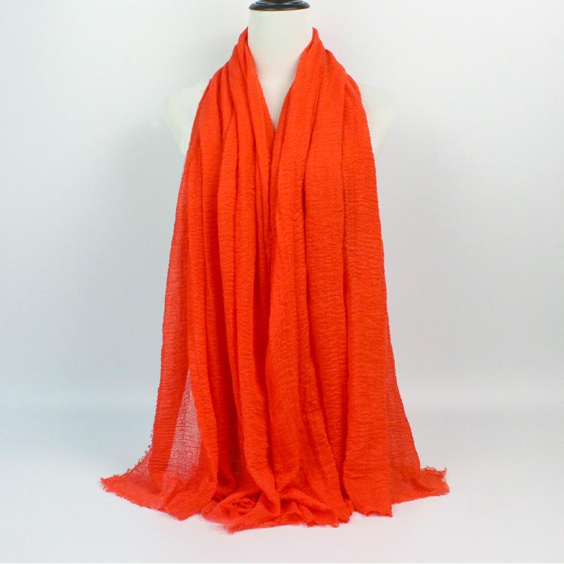 Crinkled Rayon Scarf Shawl: Solid Color, Natural Wrinkle, Fringed, Beach Towel, Bride/Bridesmaid/Party Evening Dress Accessory.