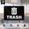 10 Pack Trash Cans Stickers 10 × 7 Inches Vinyl Weatherproof Self Adhesive Recycle Sign for Waste B Home Business
