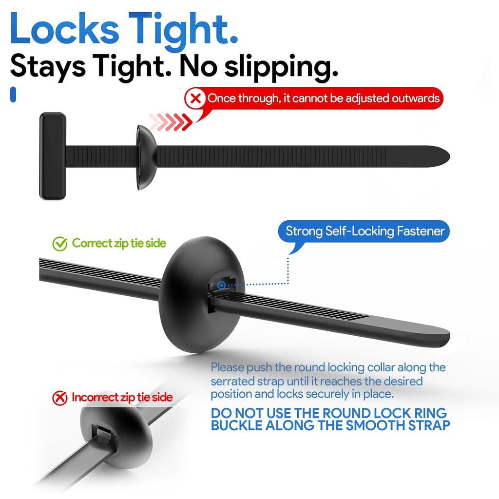 Automotive Zpper Clips - Nylon Universal Cable Tie Buckle for Car Panel Retainer Clips - 20 PCS Screw Replacement Zip Ties