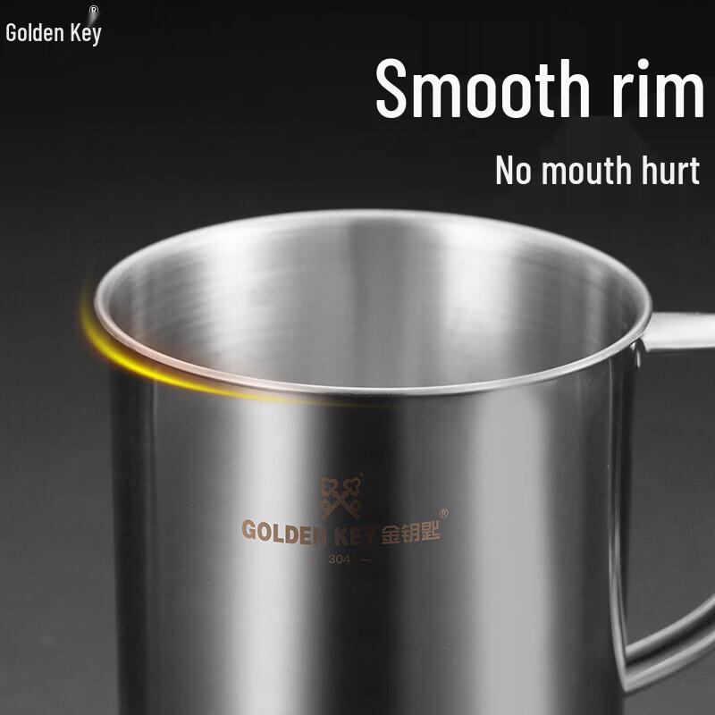 Golden Key 304 Stainless Steel Mug with Lid and Handle
