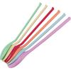 6PCS Plastic Long Handle Stirring Spoon 8.8 inch Food Grade Plastic Candy Coloured Spoon Coffee Drink Tall Cup Spoon Milk Tea Shop Dessert Ice Cream