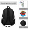 Red Mushroom Pattern Black Front Bag Backpacks for Boy and Girls Best Gifts 2D Flat Cartoon School Backpack for Children Bags