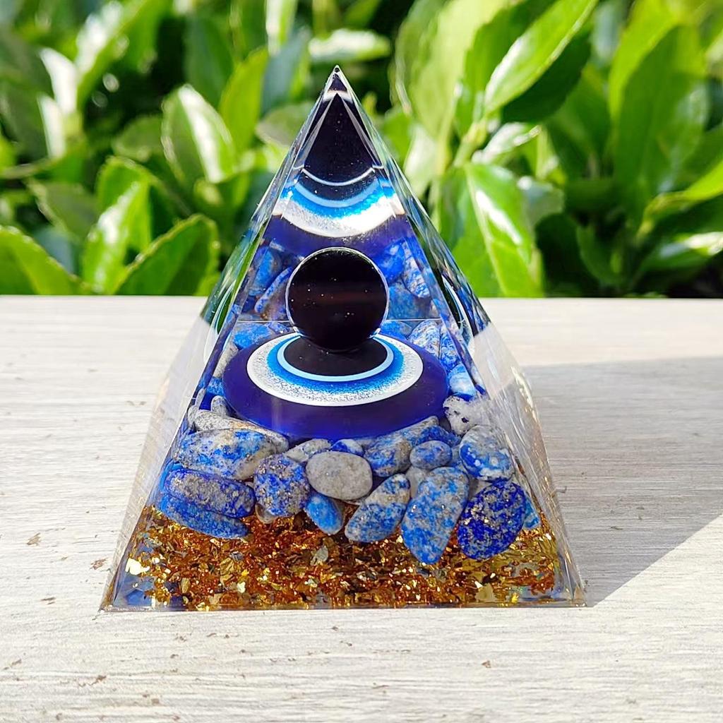 Crystal Stone Pyramid Resin Decor: Home, Office, Car Ornaments
