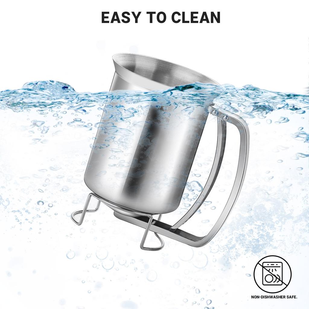 Professional Pancake Batter Dispenser Stainless Steel Texture 680ML Batter Funnel Suitable for Baking Cupcakes Waffles