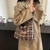 Large Capacity Backpack Women's Commuter Bag Plaid Tote Bag Cartoon Dog Shoulder Bag