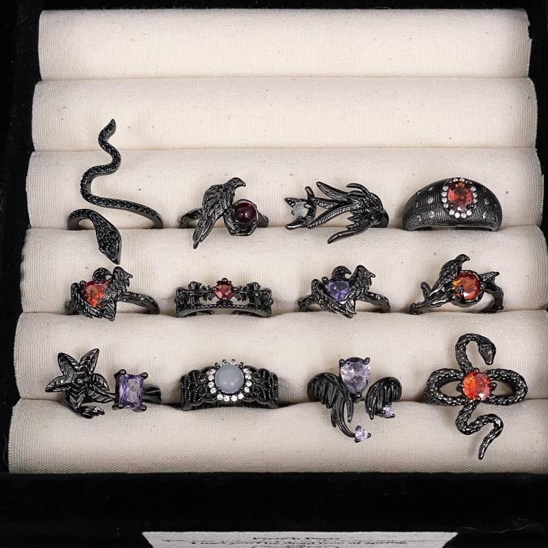 Punk Dark Style Unique Design Open Ring Female Niche Fashion Sweet Cool Babes Retro Personality Accessories