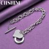 CHSHINE 925 Sterling Silver Heart Brand Pendant Bracelet OT Chain For Women Fashion Charm Jewelry