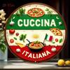 Round Metal Sign Italian Japanese Kitchen Decor 20x20cm