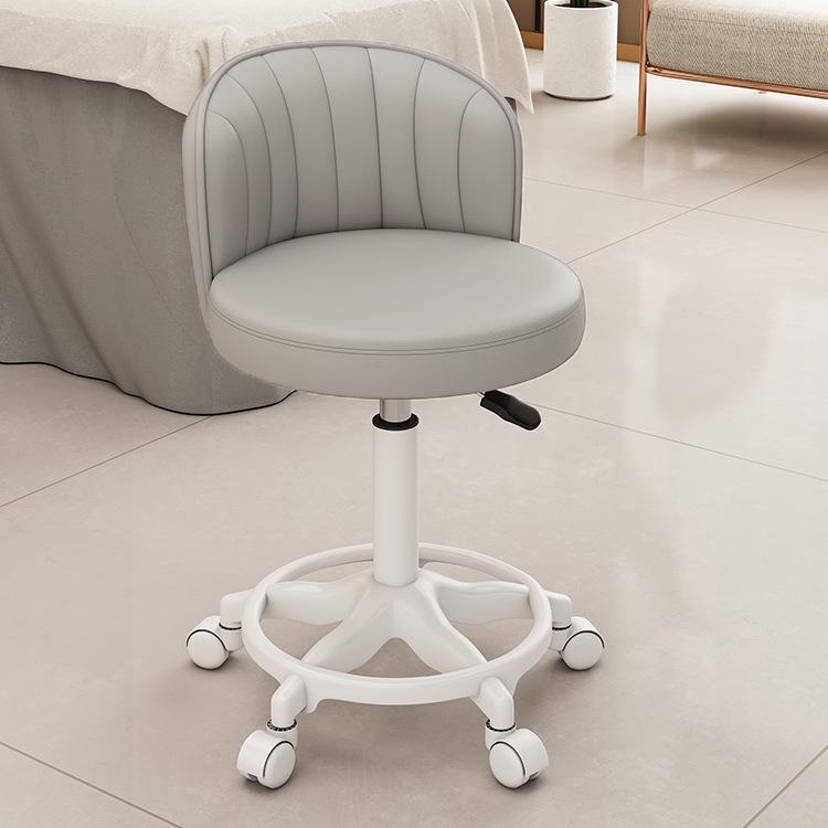 Beauty Rotating Stool with Backrest - Makeup/Barber/Dressing Table Chair with Casters