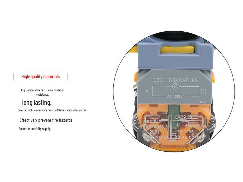 2-Speed Illuminated Knob Switch, Waterproof & Dustproof, IP65, Copper Parts, Silver Contacts, 22MM, Model: LA155B-11XD