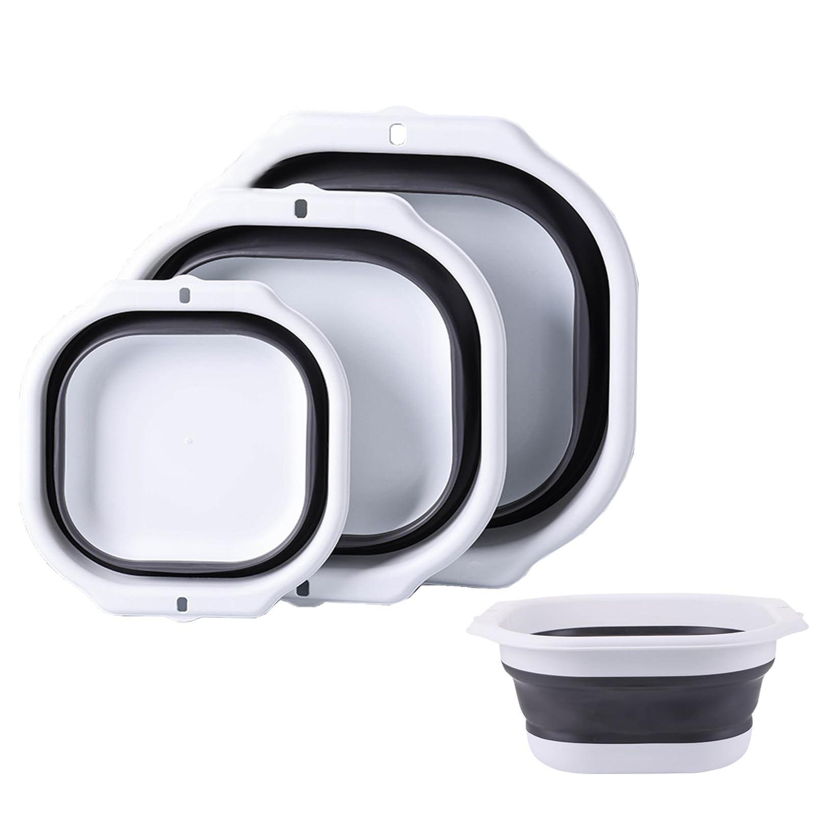 

Zellucent Складной Легко Складываемый Высота Набор из 3 Таз, Ванна, Прачечная, Купание, Посуда, Многофункциональный, Для Путешествий, Для Хранения, 3,3/3,8 см, белый