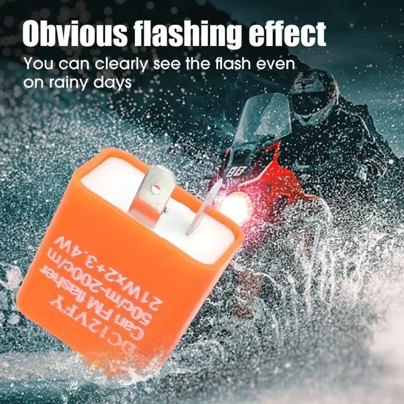 Adjustable Motorcycle Turn Signal Flasher LED Turn Signal Control Relay for Fixing Hyper Flash Motorcycle Light Modification