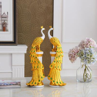 

Nordic Luxury Peacock Pillar Resin Statue Accessories Home Livingroom Sculpture Ornaments Villa Hotel Office Figurine Decoration
