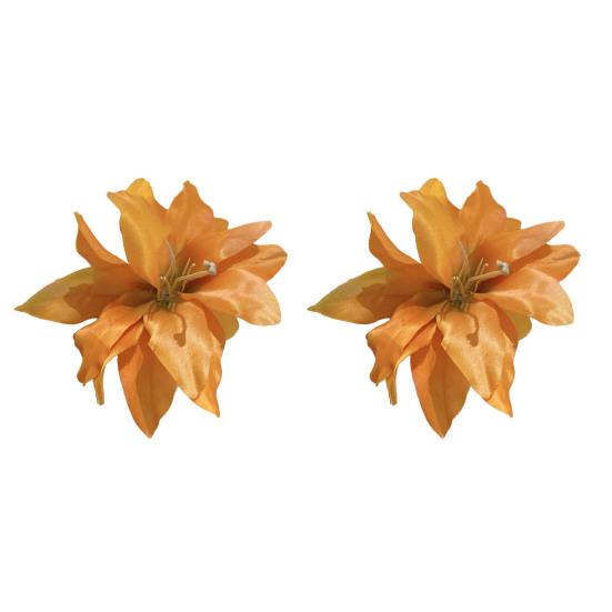 1 Pair Women Hair Clips Large Flower Decor Side Hair Pins No Hair Damage Hairpins Non-fade Hair Accessory