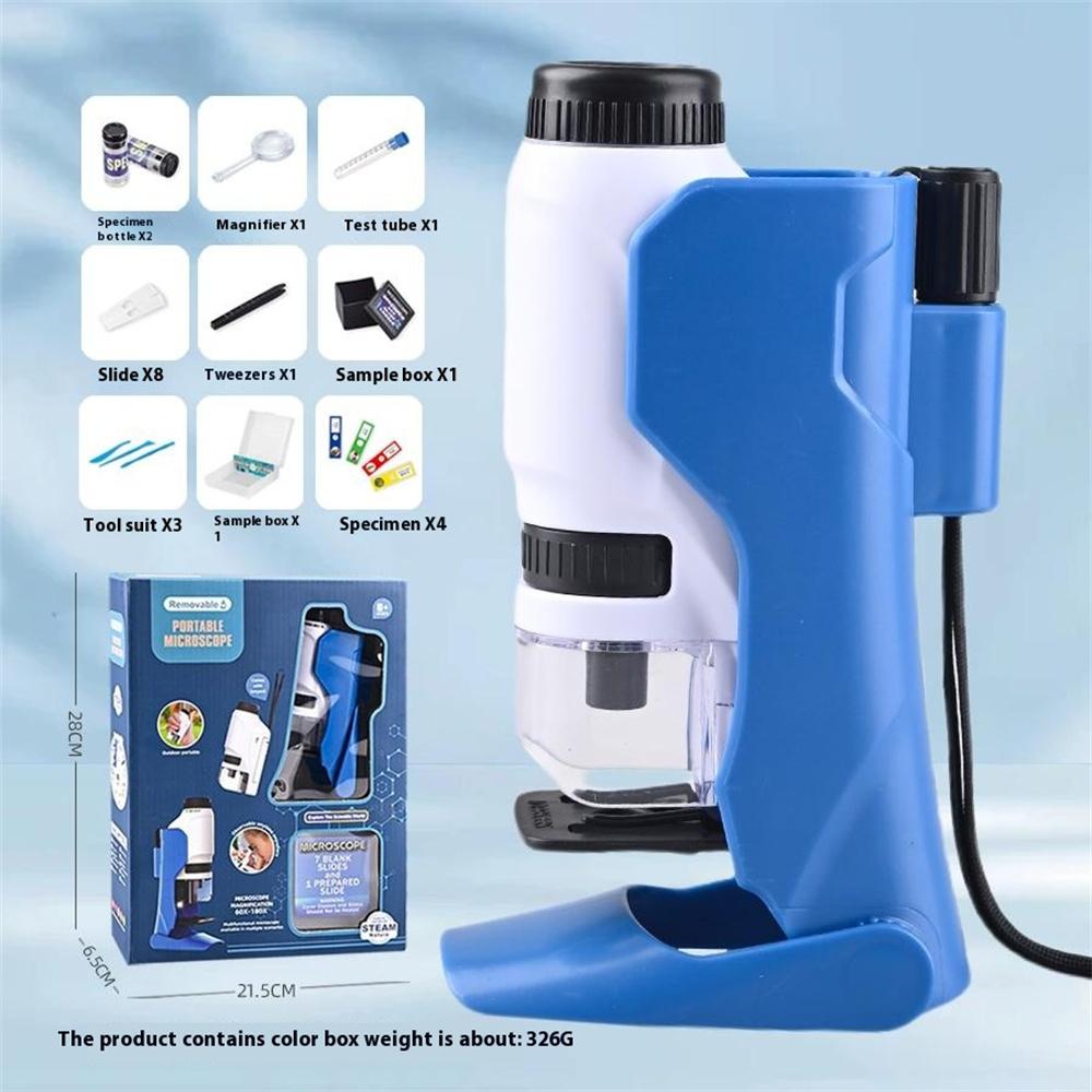 2228 Portable Handheld Microscope 180X Biological Magnification Students Outdoor Observe Science Toy