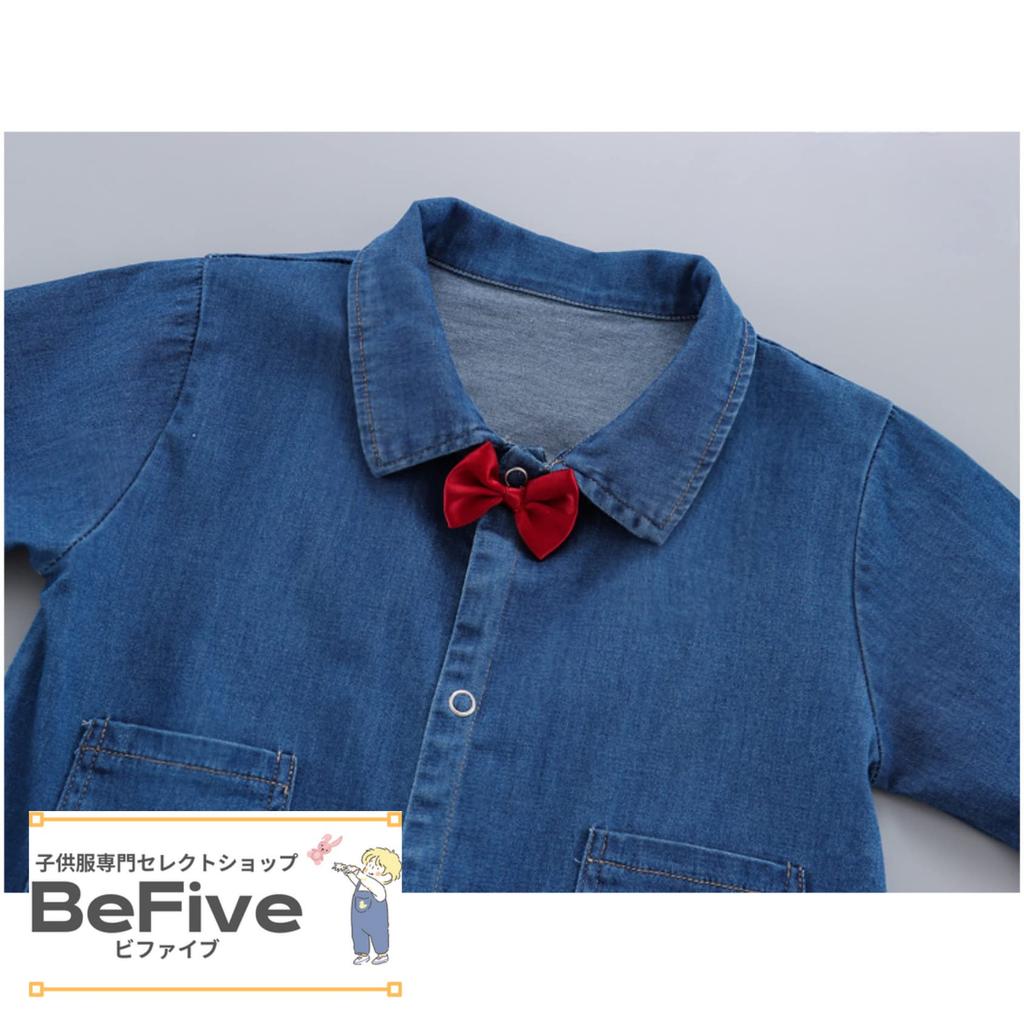 Bow Beard Korean Baby 100cm [EnDast] Rompers, Denim, Overalls, Tie, Illustration, Children's Clothing, Fashionable, Infant, Kids, Clothes, 70cm, 80cm,