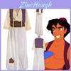 Encantador Traje de Cosplay de Príncipe Aladdin para Homem Adulto com Chapéu Elegante