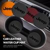 2pcs Car Water Cup Mat Suede Coaster Non Slip Pad Accsesories For Jeep Grand Cherokee Wrangler JK Renegade Gladiator Compass AKL1