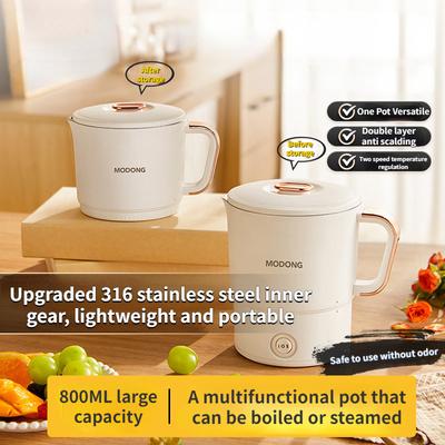 Foldable Electric Kettle, Portable Stainless Steel Electric Hot Water Cup, Fully Automatic Mini Travel Water Boiler for Fashionable Home Use