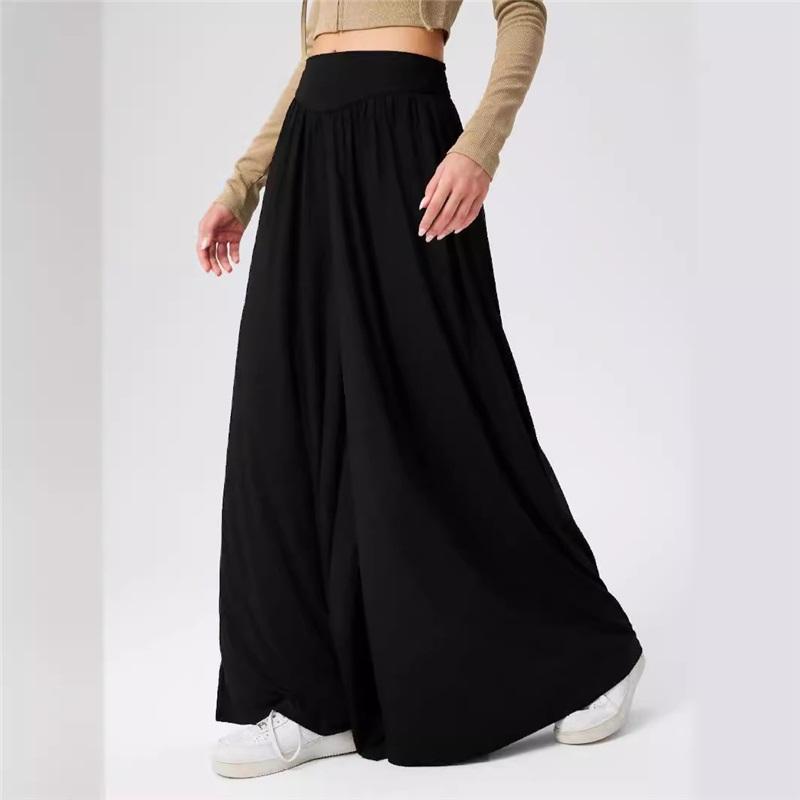 New Style Women's Summer Loose Dance Waist Trousers Drape Casual Solid Color High Waist Wide Leg Pants