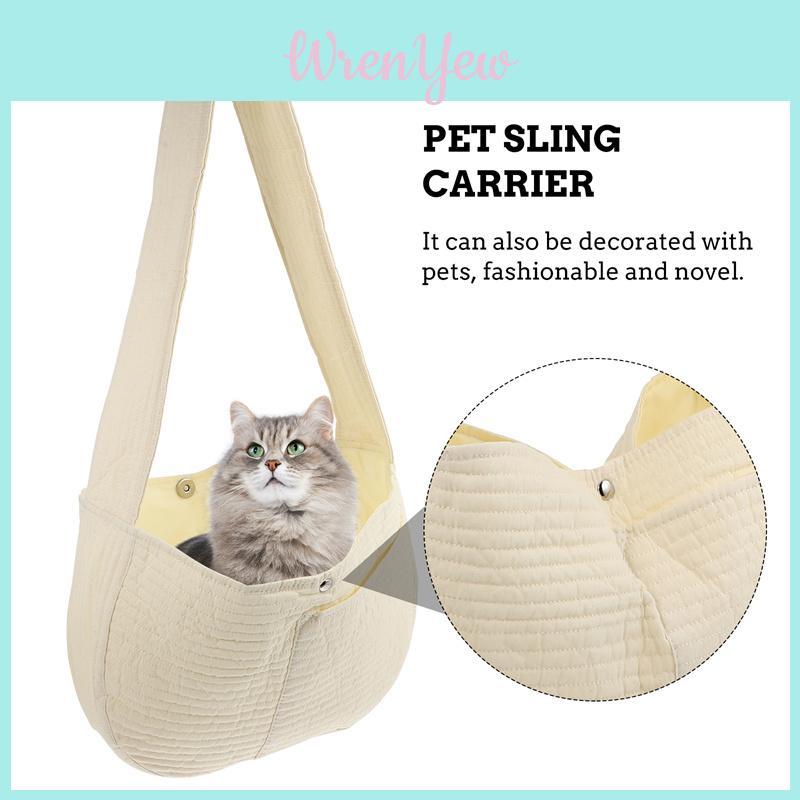 Stylish Cat Carrier With Single Shoulder And Crossbody Straps Perfect For Outdoor Adventures