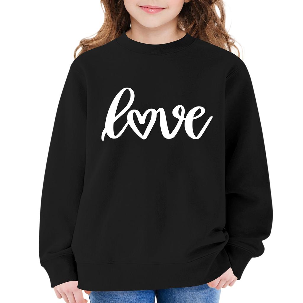 Kinder Langarm Lockerer Pullover Buchstabenaufdruck Rundhals Sweatshirt