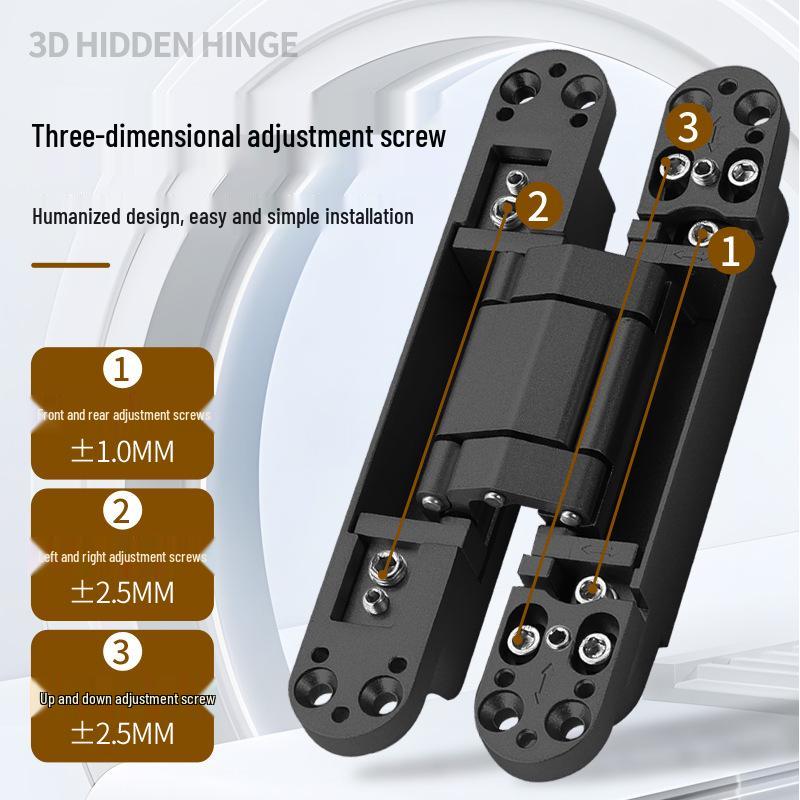 3D Adjustable Concealed Hinge for Hidden Doors