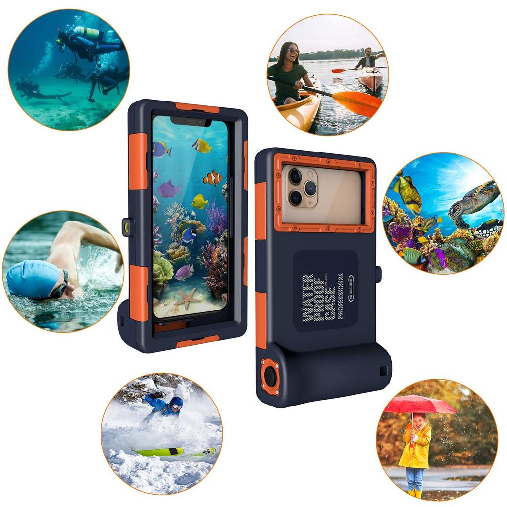 Waterproof Case for iPhone IPX8 Standard Waterproof Level Suitable for Underwater Photography and Photos Up To 15m Depth Includes Smartphone Pouch - -