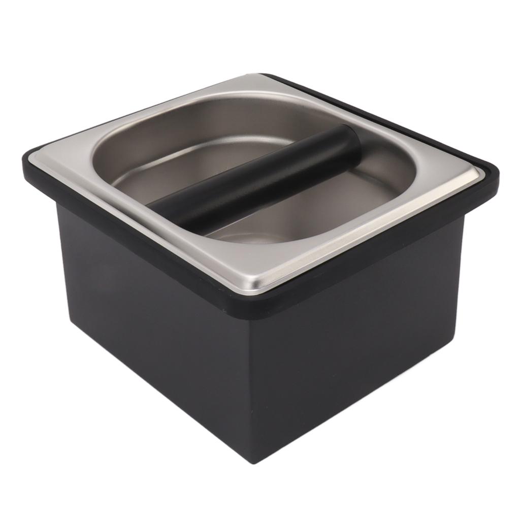 Coffee Knock Box Rubber Coffee Box with Removable Stainless Steel Ground Container for Cafe Bar