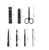 7pcs Nail Clippers Set Portable Stainless Steel Black Pedicure Scissor Tweezer Manicure Nail Tools