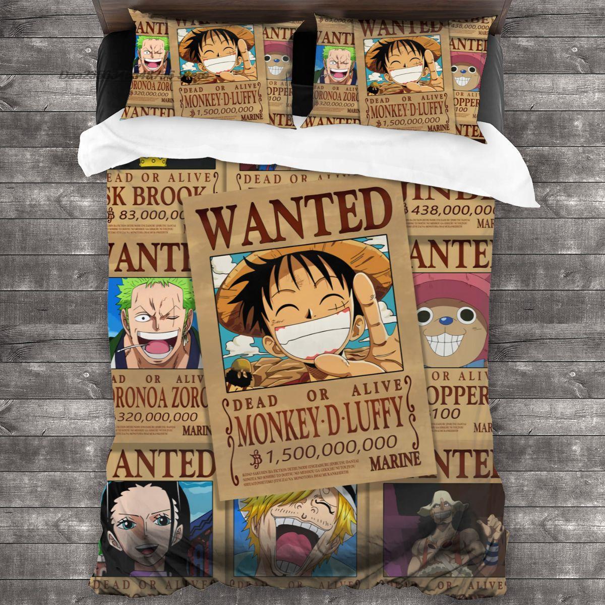 

One Piece Bedding Set Single Twin Full Queen King Size Bed Set Aldult Kid Bedroom Duvetcover Sets Print Anime Conjunto De Cama EU Double(200*200cm)3pcs