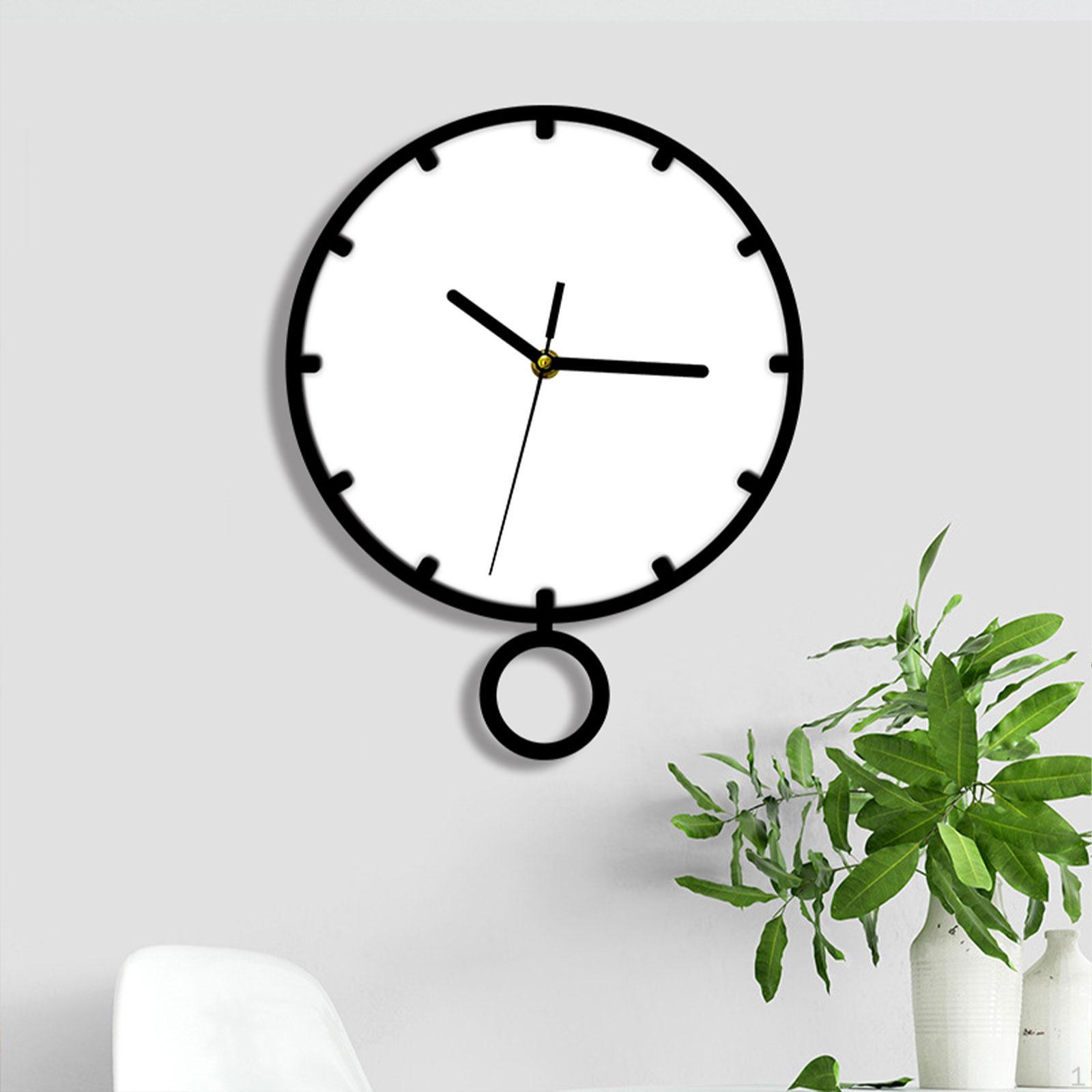 

Настенные часы с маятником, декоративные акриловые, стильные, бесшумные, для столовой, для детей белый