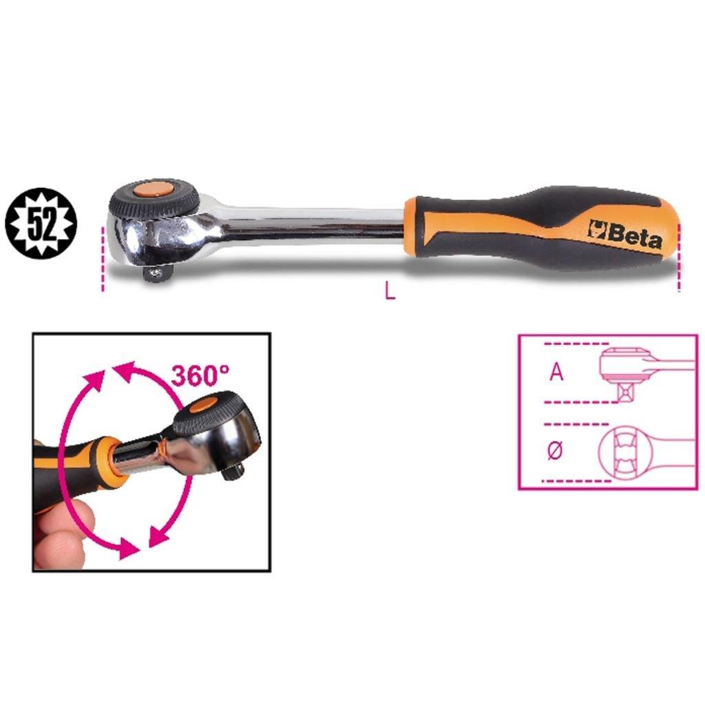 Beta Rotating Ratchet 009100884 Handle, 3/8" (910/58),