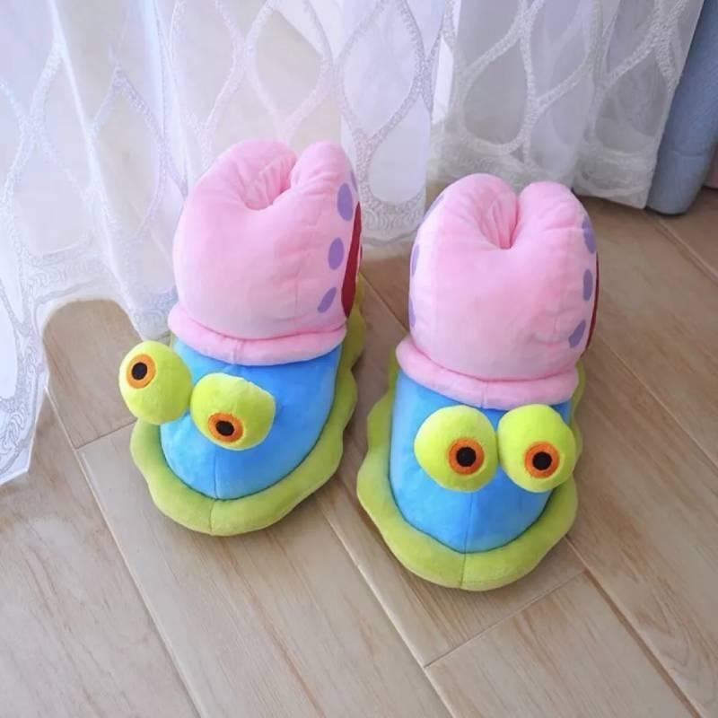 Cozy Indoor Warm Spongebob Snail Slippers For Adults And Kids Winter Edition