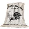 Retro Chicken Nap Pattern Flannel Throw Blanket Super Soft Comfortable Warm Sofa Bed Travel Home Decor Kids Adults Camping Gift