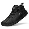 Fashion Winter New Men's Low-top Ankle Boots High Quality Hand-stitched Hook&loop Leather Casual Sneakers Classic Man Shoes Plus Size 48