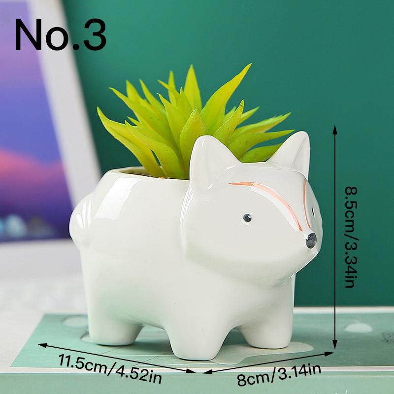 Cute Animal Flower Pot Succulent Pot Ceramics Planter Home Decor Desktop Ornaments Garden Decoration Bonsai Plant Pot