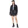 Li Ning Logo Embroidered Loose Spliced Wash Denim Jacket Men Jacket Black AJDS106-2