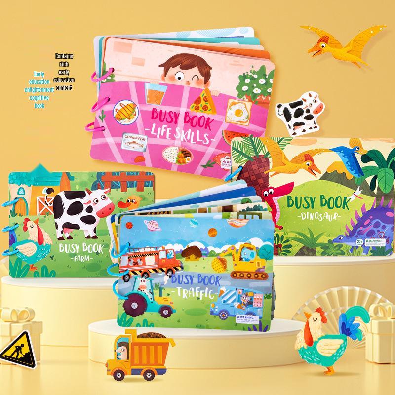 Montessori Baby Ruhiges Buch: Frühe Bildung & Kognitives Sticker-Puzzle