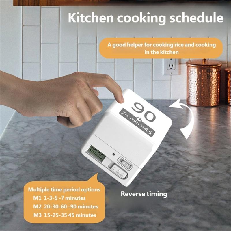 Light Weight Cubes Timer Flipping Electronic Timer Countdowns Reminder for Time Management and Countdowns Setting Enduring