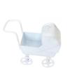 Mini Size 1:12 Dollhouse Miniatures Wrought Iron Doll Pram Toys Baby Stroller Model  Collection Toy