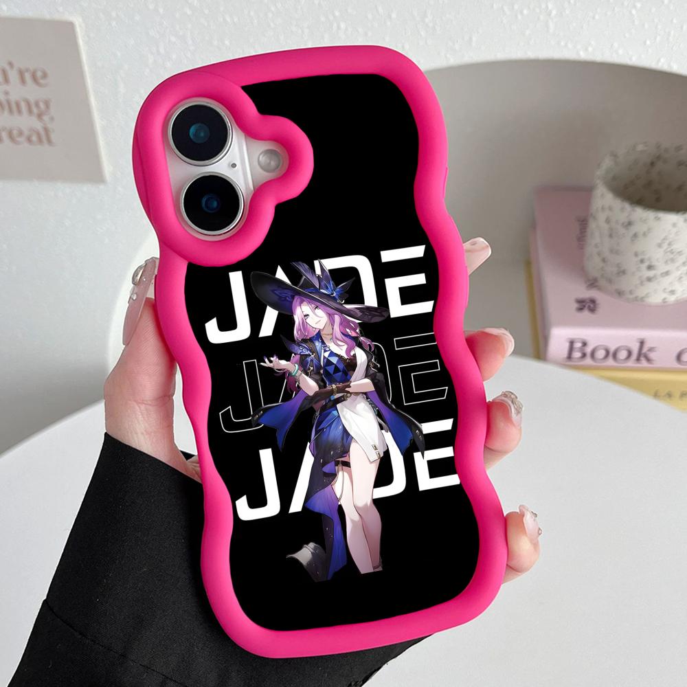 

HSR Jade Wavy Edge TPU Mobile Phone Case for iPhone 17 16 15 14 13 12 11 Air Pro Max Plus Colorful Cover iPhone 11 Pro