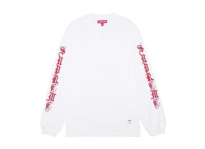 Supreme Top a maniche lunghe Old English Bianco