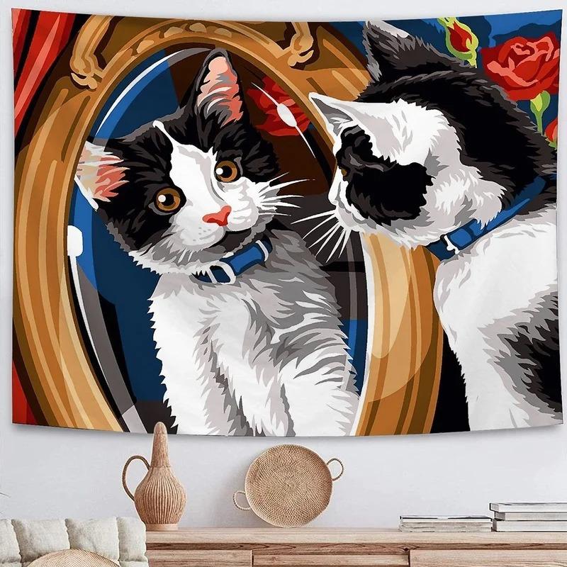 Fantasy Space Kitten Hanging Cloth Office Living Room Tapestry Home Wall Decoration Tapestry