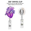 Acrylic Heart Badge Reel Work Accessor Retractable Badge Clip New ID Name Card Tag