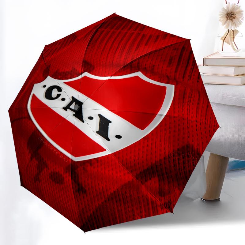 Printed Club Atlético Independiente Folding Umbrella,Outdoor,Leisure,And Travel Umbrella,Durable Umbrella Fabric,Birthday And Holiday Gift